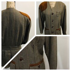 Vintage Ralph Lauren Camel/Rust Mini Check Jacket
